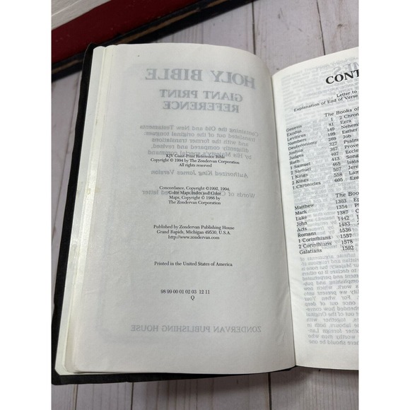 Holy Bible KJV GIANT PRINT Personal Size Concordance Zondervan, 1994 Imit. Lthr - Picture 7 of 13
